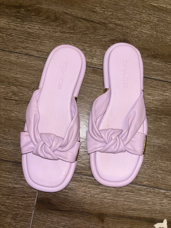 Coach Shoes - Coach Pink Knotted Slide Sandals